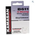 Kamasan B611 Barbless Hook to Nylon, Size 20, pack of 8