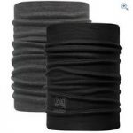 Buff Reversible Merino Wool Neckwarmer Buff (Black-Grey) – Colour: Black