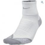 Nike Elite Running Cushion Quarter Socks – Size: 8-9.5 – Colour: White-Grey