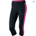 Nike Women’s Dri-FIT Essential Running Capris – Size: S – Colour: BLK-VIVID PINK