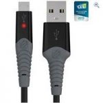 Scosche StrikeLine Rugged LED Charge & Sync Cable (Micro USB) – Colour: Black