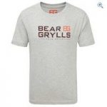 Bear Grylls by Craghoppers Children’s Bear Graphic Tee – Size: 7-8 – Colour: LIGHT GREY MARL
