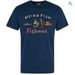 Weird Fish Men’s Fishmas Tee – Size: L – Colour: Ensign Blue